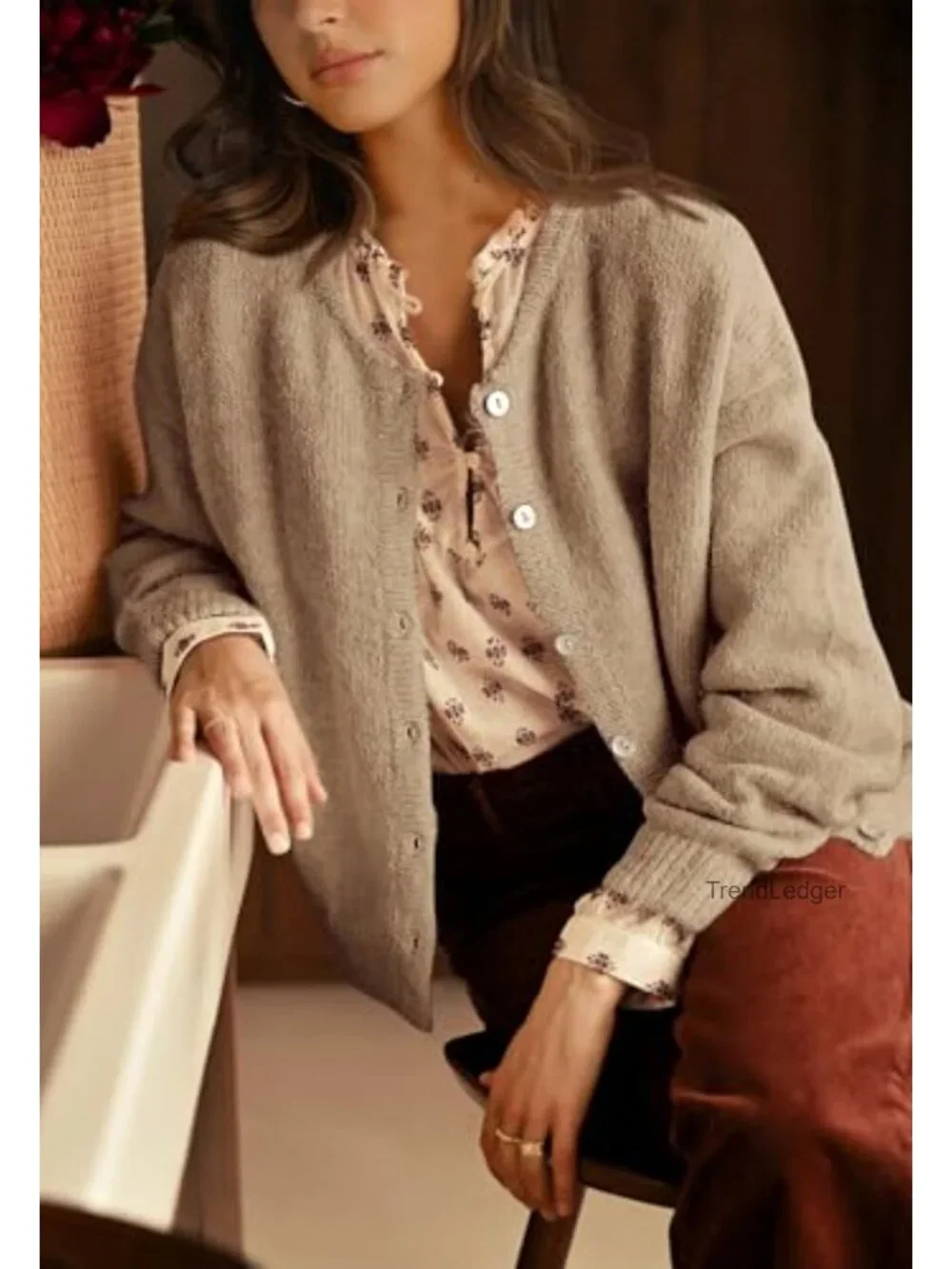 Chunky Ribbed Knit Cardigan Sweater for Women Long Sleeve Open Front Casual